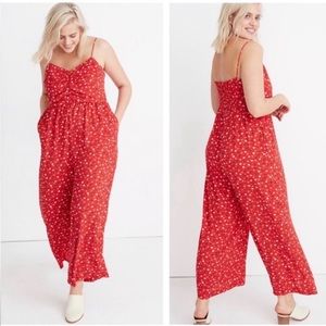 Madewell Floral Red Jumpsuit